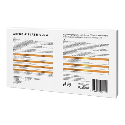 Осветляющие ампулы для лица с витамином С и аденозином Apis ADENO-C Flash Glow