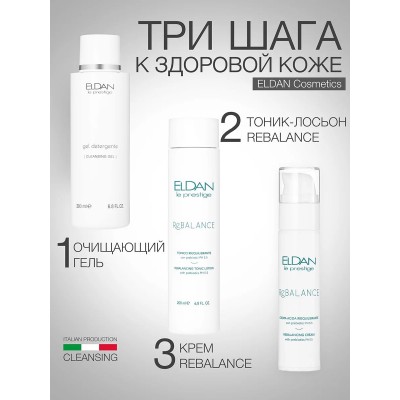 Очищающий гель для жирной, комбинированной и проблемной кожи лица ELDAN BASE LINE 200 мл