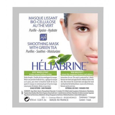 Маска с зеленым чаем Héliabrine HA Bio cellulose smoothing mask with Green Tea 8мл
