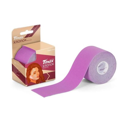 Кинезио тейп Tmax Kinesiology Face Tape хлопок фиолетовый 5смx5м