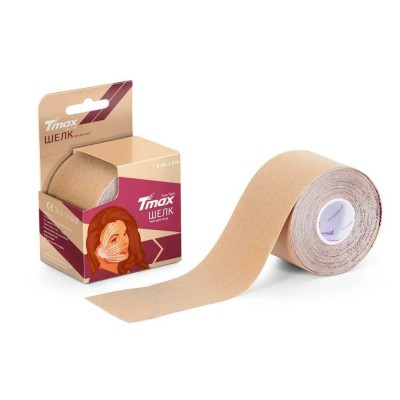 Кинезио тейп Tmax Kinesiology Face Tape шёлк бежевый 5смx5м