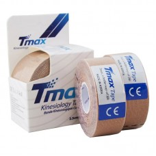 Кинезио тейп Tmax Kinesiology Extra Sticky Tape хлопок бежевый 2.5смx5м (2 шт)